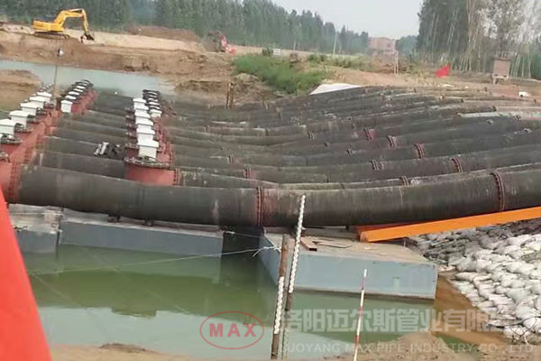 緬甸450mm橡膠管輸水案例